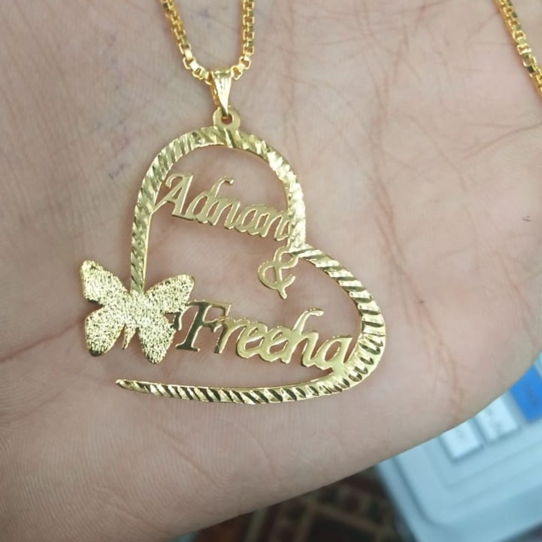 Customized Double Name Heart Locket – Adnan & Fareeha