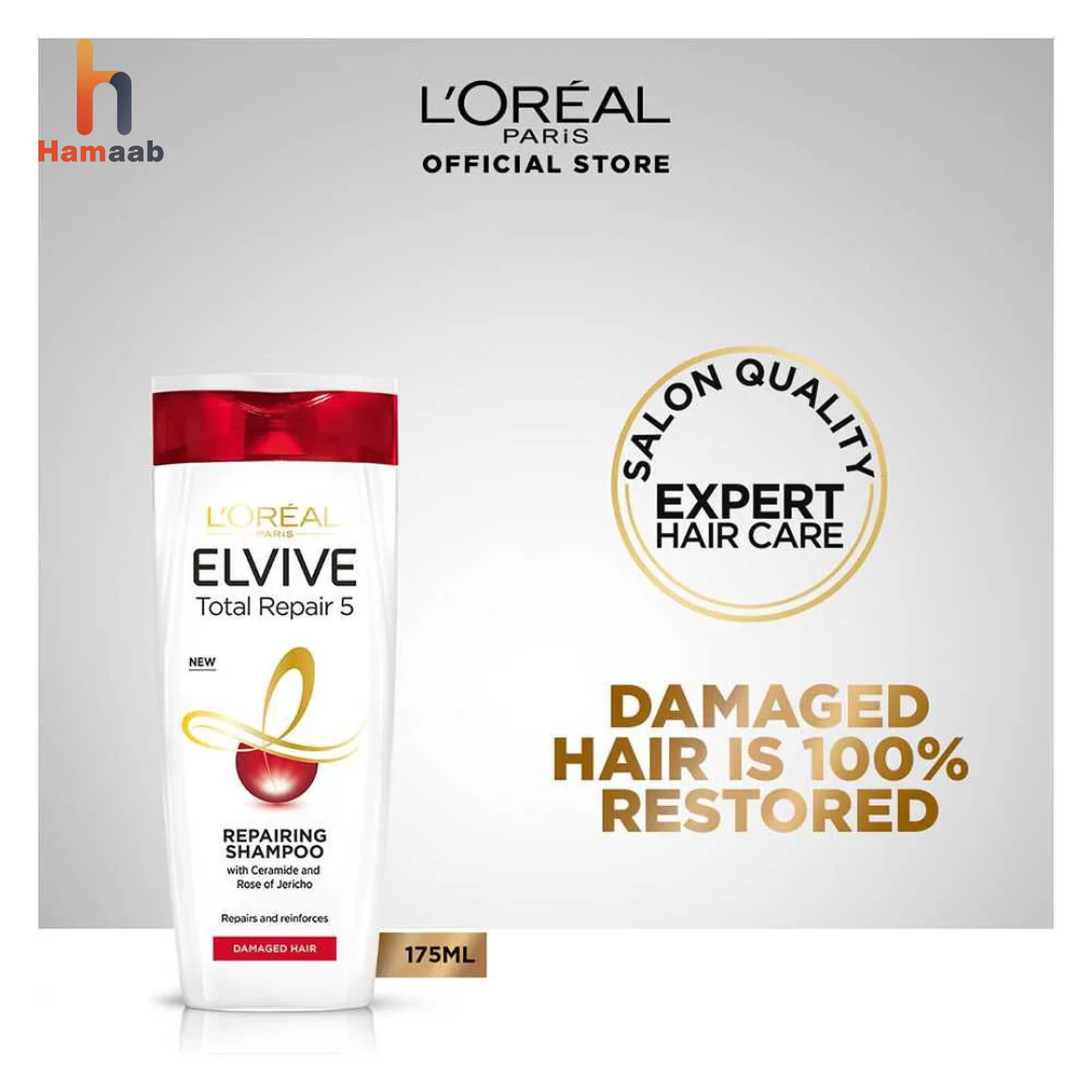 L’Oréal Paris – Elvive Total Repair 5 Shampoo For Damaged Hair – 175ml