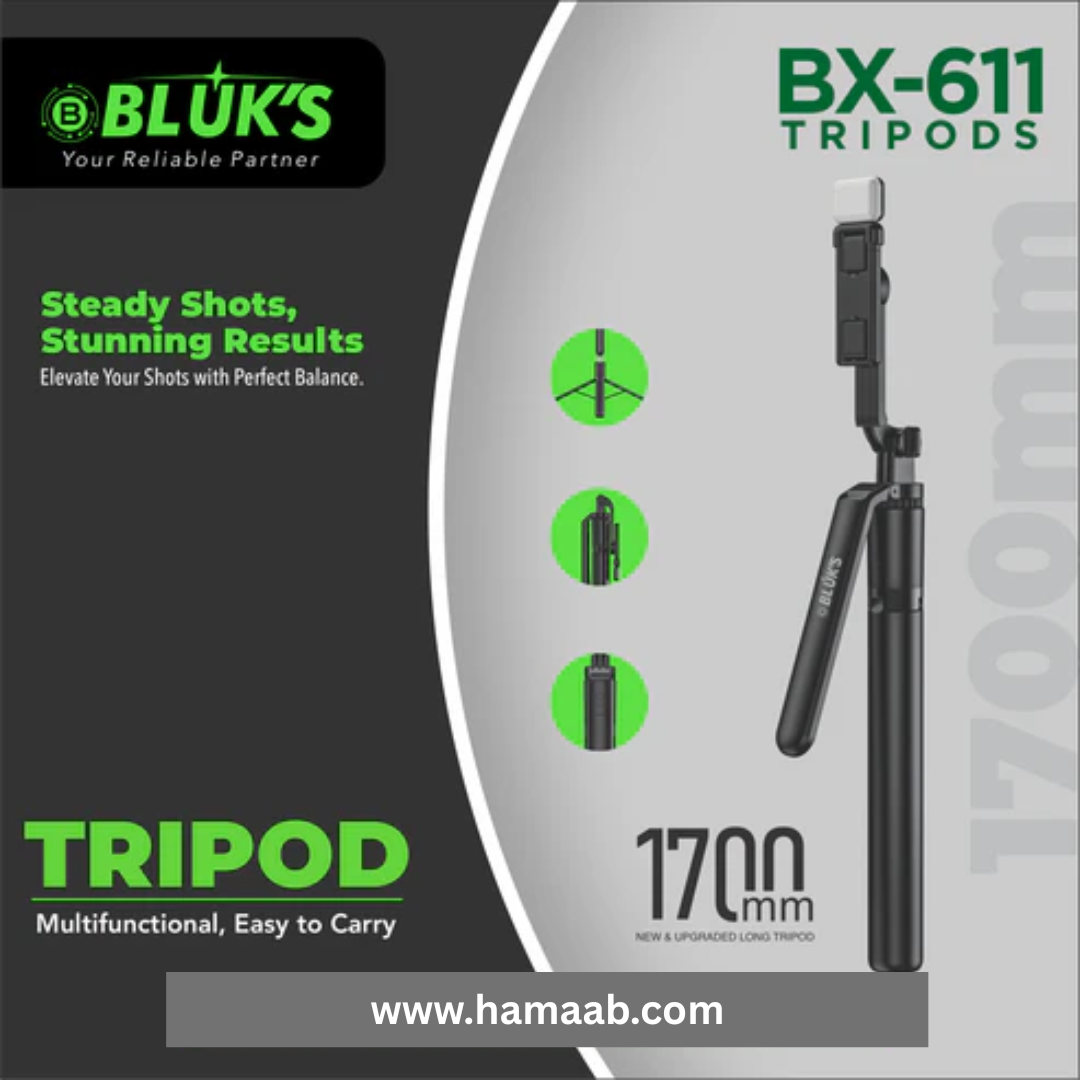BX-611 Super Long 1700mm Selfie Stick + Tripod with kFlash Light