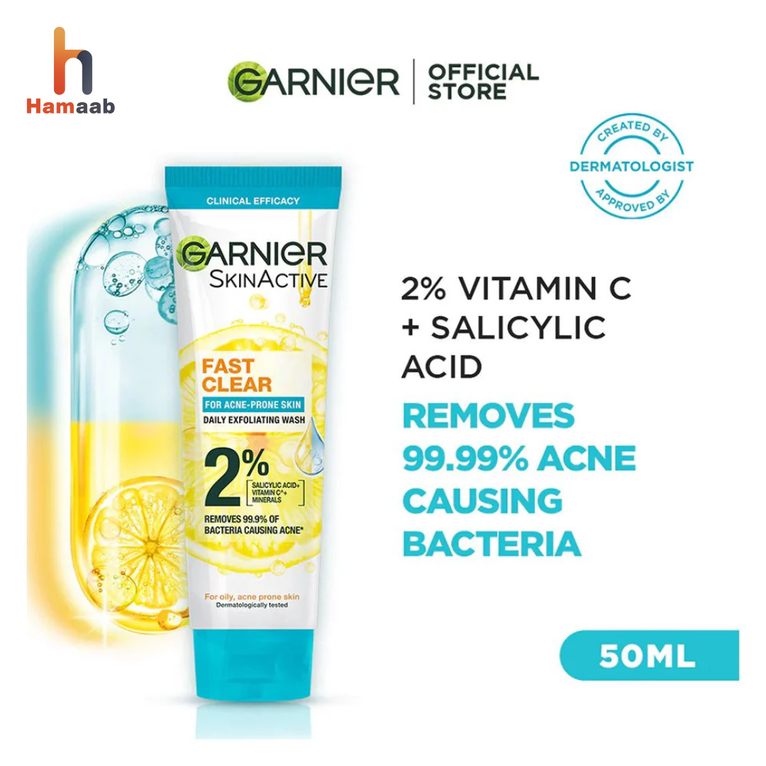 Garnier Bright Anti Acne Face Wash – 50ml