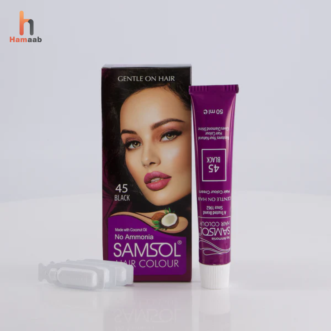 Samsol Hair Colour - 45 Black-Non Metallic Dye 23 ML