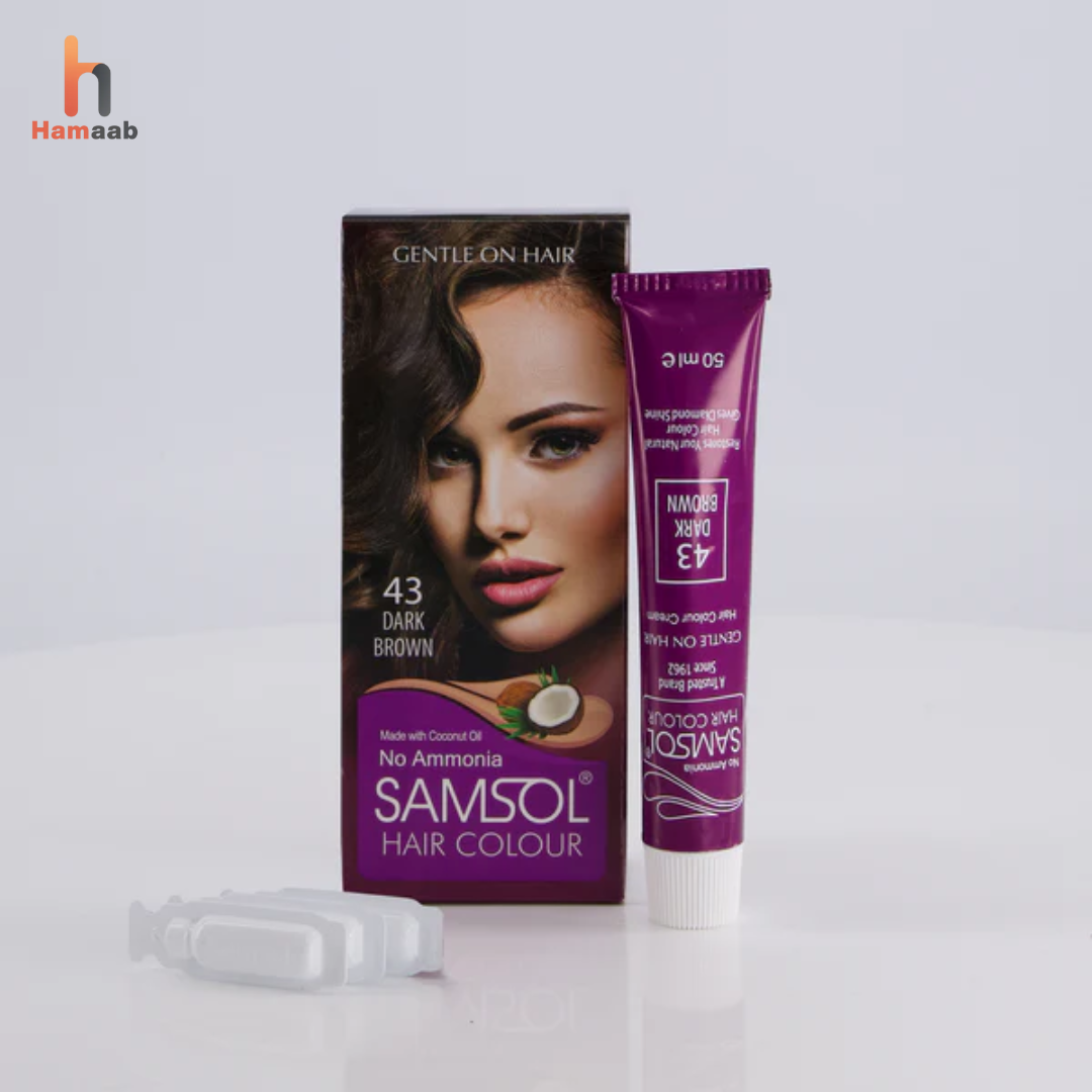 Samsol Hair Colour - 43 Dark Brown - Non Metallic Dye