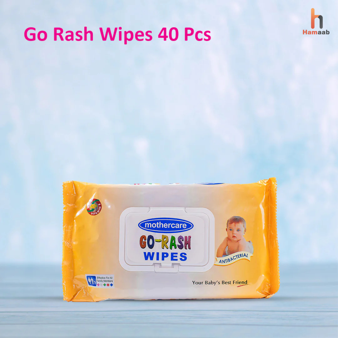 Mothercare Go Rash Wipes – Gentle Rash Protection | 40 Wipes