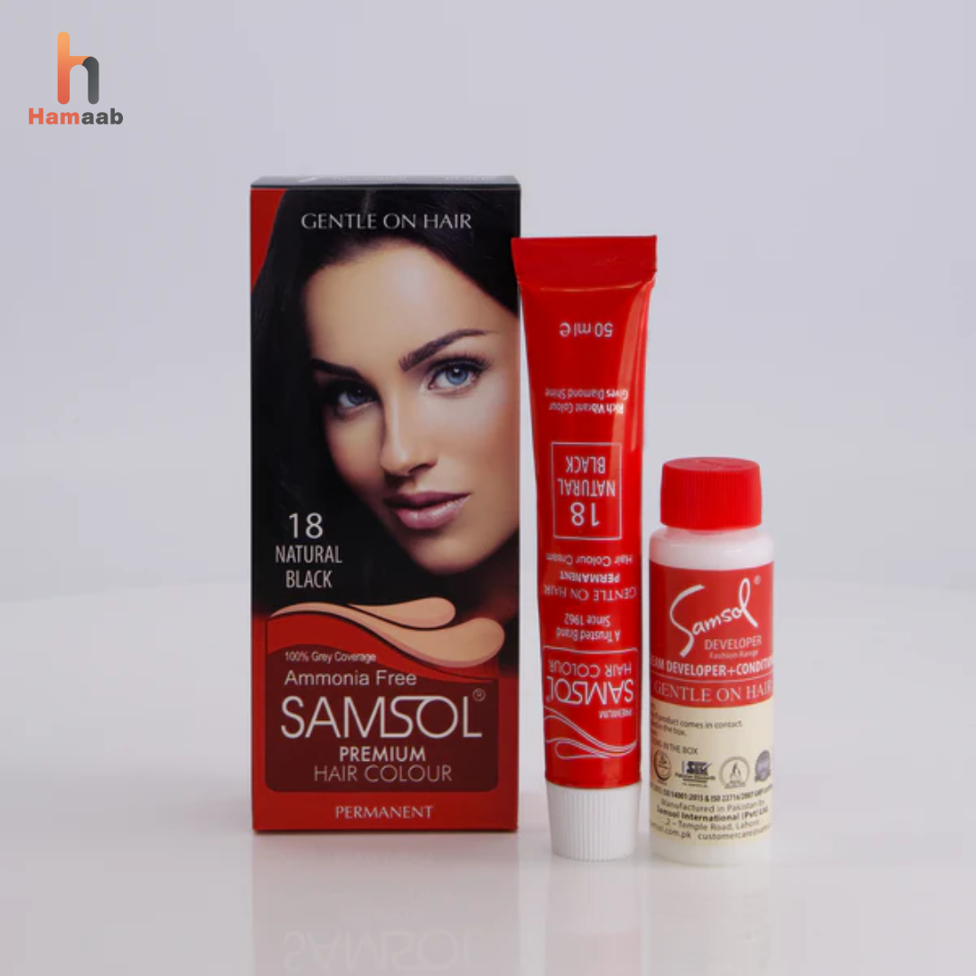Samsol Hair Colour - 18 Light Ash Blonde - Non Metallic Dye