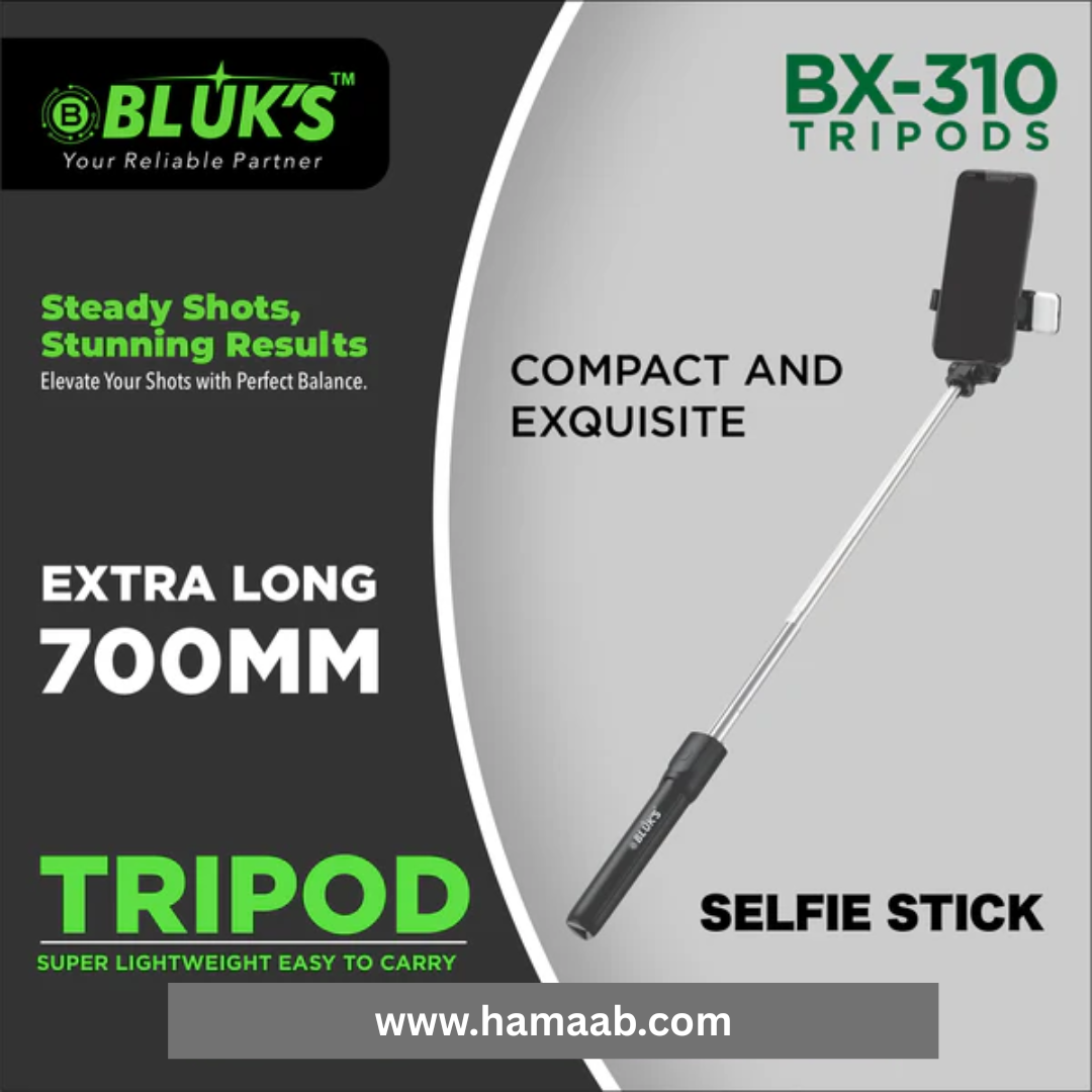 BX-310 Extra Long 700mm Selfie Stick + TriPod Stand