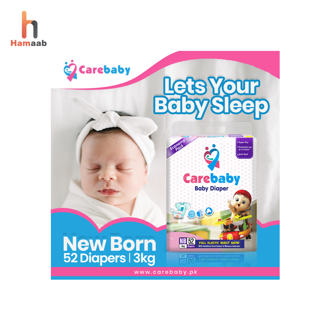 CARE BABY DIAPER ECONOMY NEW BORN 52S